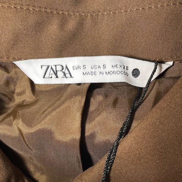 Zara Pleated Crop Top Button Up Shirt - Picture 6 of 10